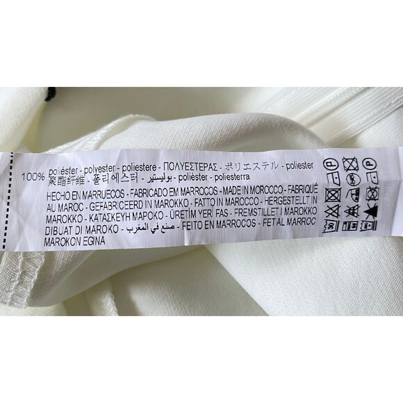 Zara Skirt Women Sz M Off White Front Asymmetrical Split Cinched Waist NWT Flaws - Picture 12 of 15